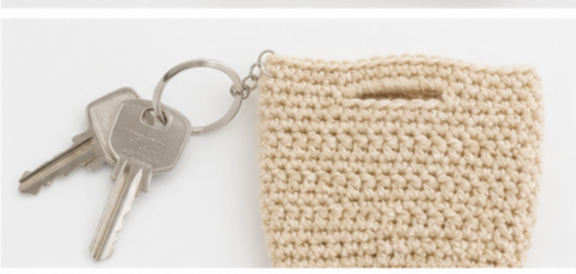 Colgante Decorativo, llavero, cesta, bolsito, tejido a Crochet