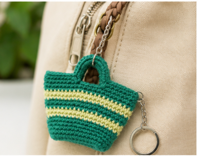 Decorative Pendant, Keychain, Basket Bag, Crocheted