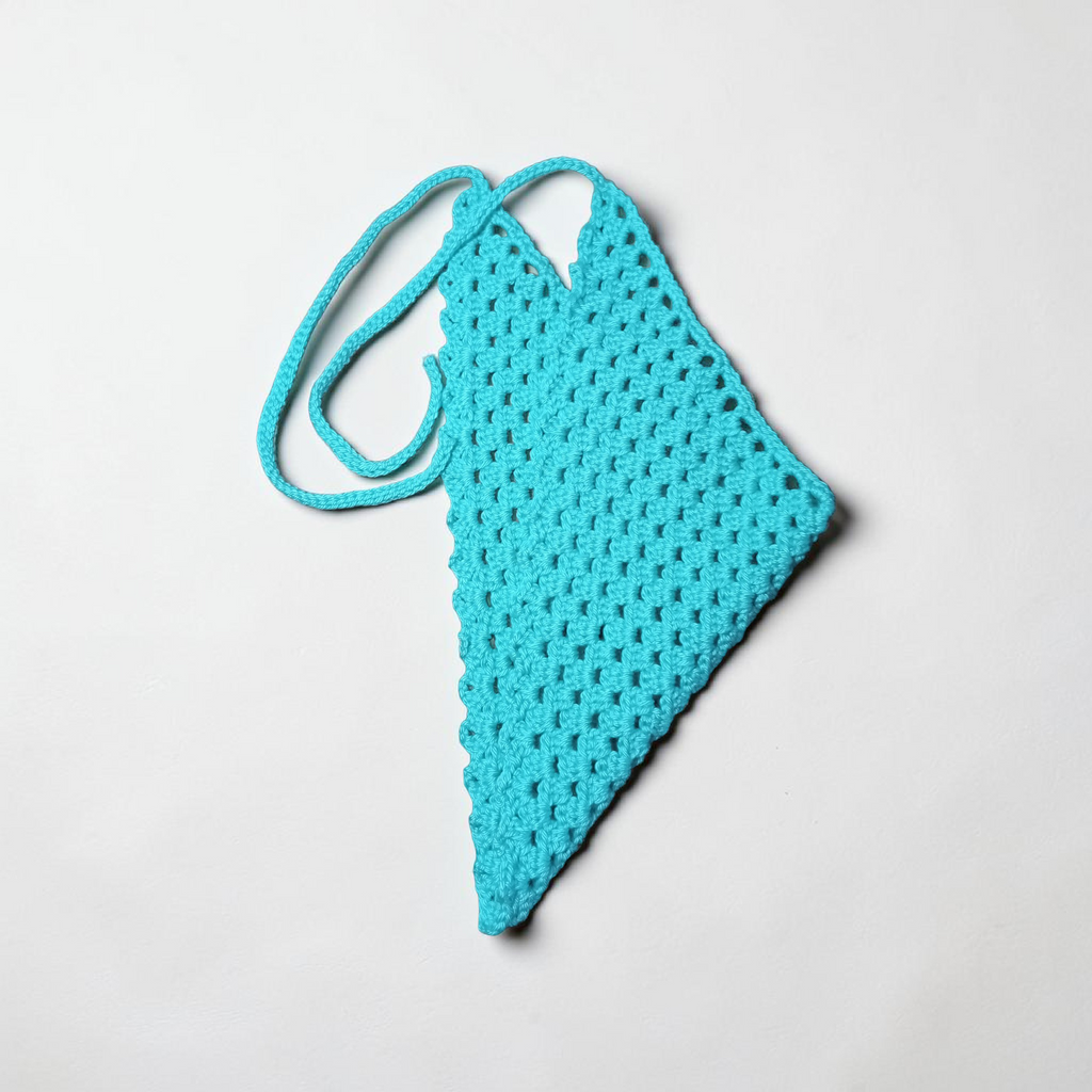 Bandana Triangular a Crochet Agua de Mar