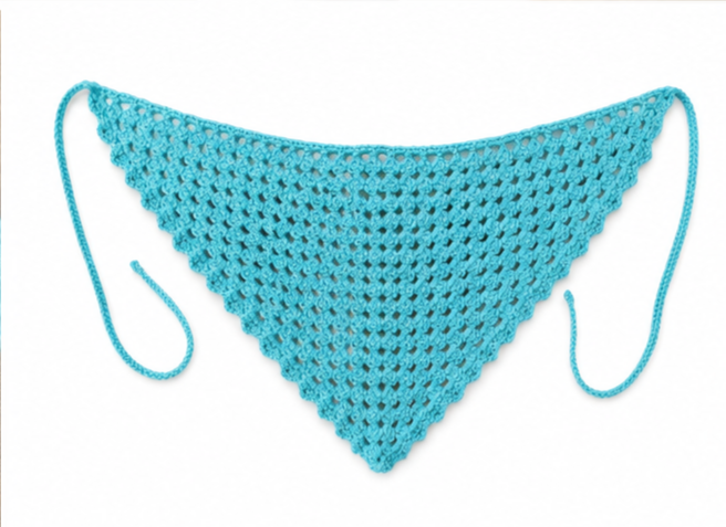 Bandana Triangular a Crochet Agua de Mar
