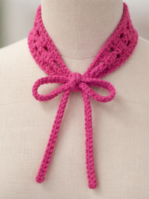 Diadema a crochet con cordón para atar. Cinta para el pelo.