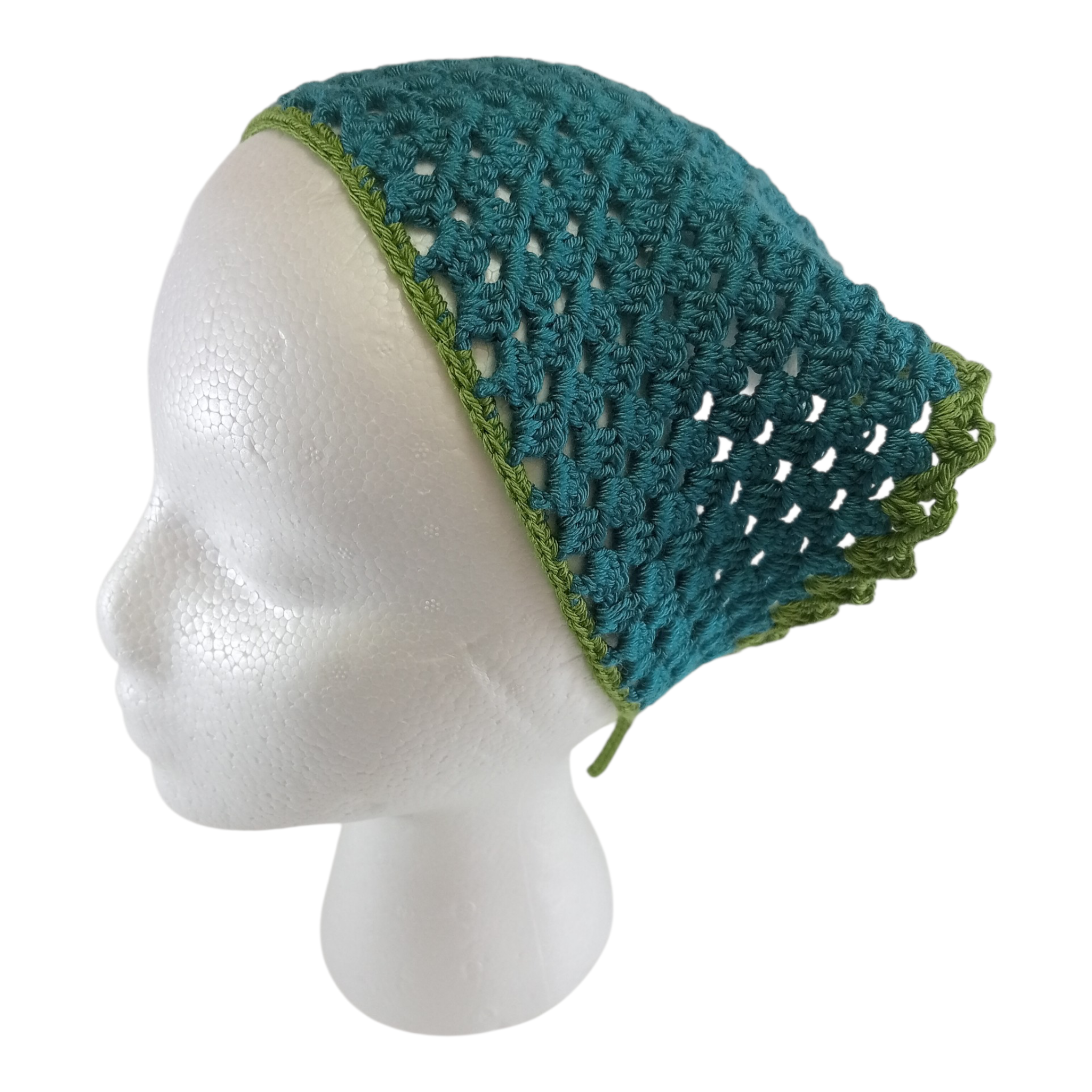 Bandana Triangular a Crochet Mar y Bosque