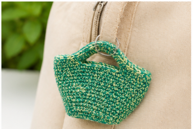 Colgante Decorativo, llavero, cesta, bolsito, tejido a Crochet