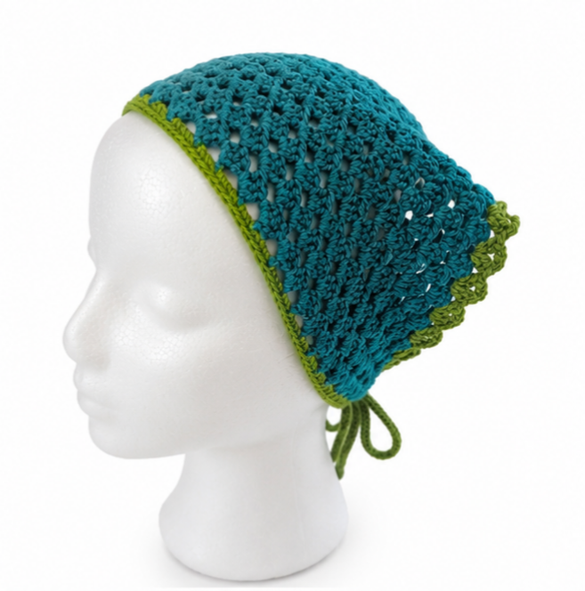 Bandana Triangular a Crochet Mar y Bosque