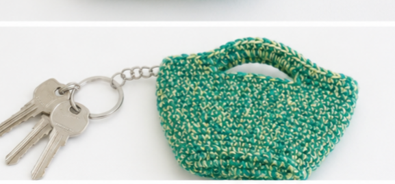 Colgante Decorativo, llavero, cesta, bolsito, tejido a Crochet