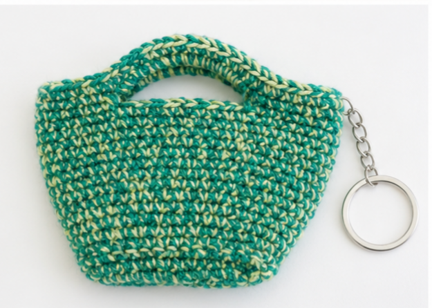 Colgante Decorativo, llavero, cesta, bolsito, tejido a Crochet