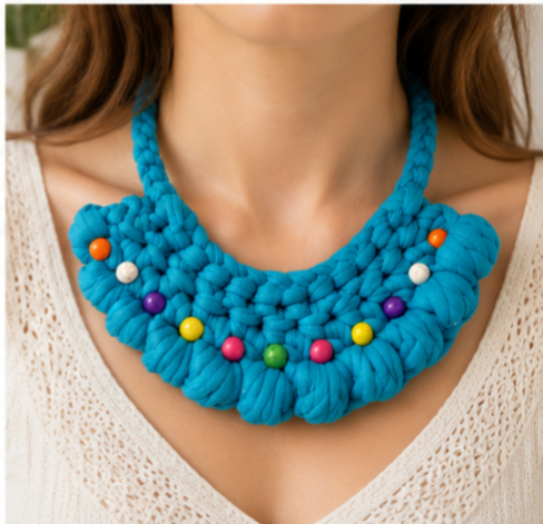 Collar, colgante a Crochet
