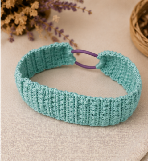 Diadema a Crochet con goma elástica, cinta para el pelo